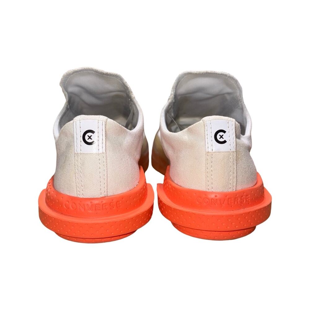 Converse White Canvas Slip-On Sneakers with Orange and Beige Accents - Picture 8 of 10
